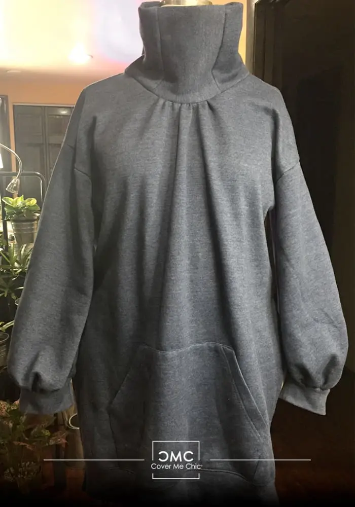 Refashioned Sweatshirt Ballon Sleeve Top
