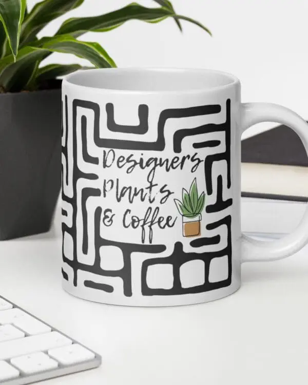 Designers Plants & Coffee White glossy mug
