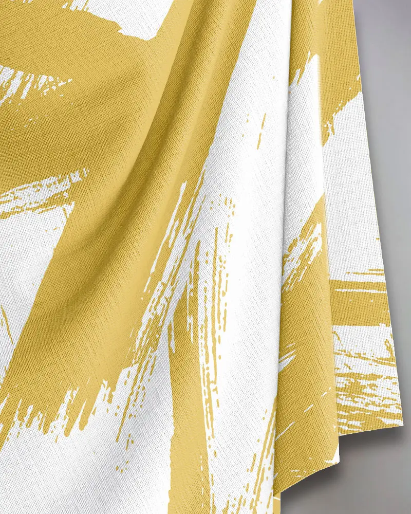 Brush Stroke White & Yellow