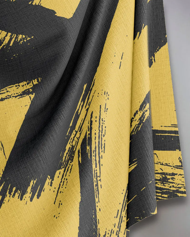 Brush Stroke Yellow & Grey