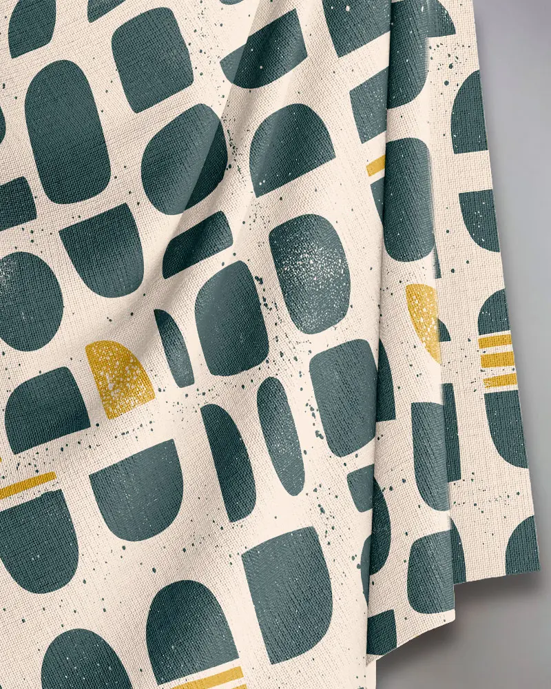 block print blue and yellow fabric