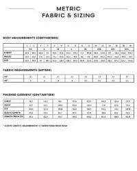 jumpsuit metric sizing