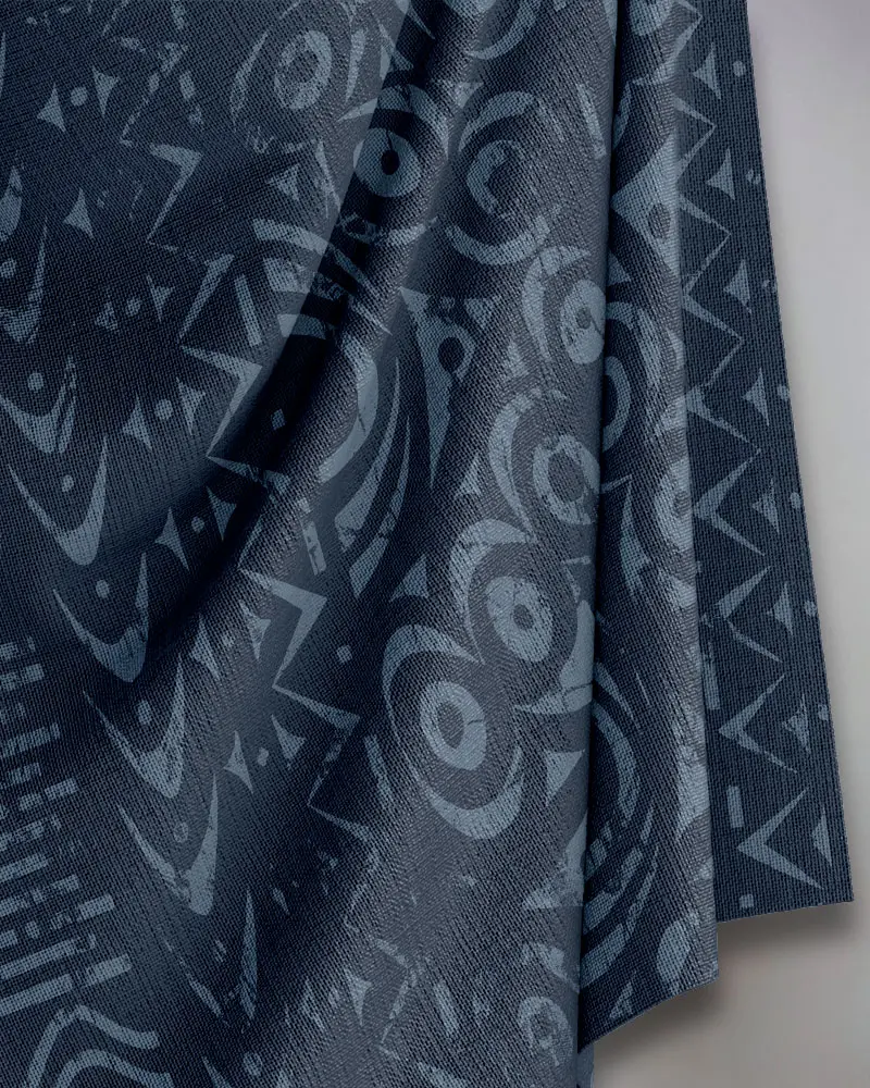 tribal-hut-denim-fabric