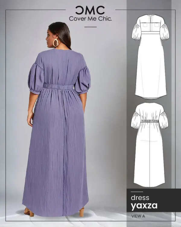 Yaxza A-Line Maxi Dress PDF pattern view A back