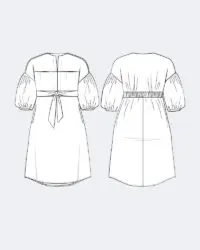 Yaxza A-line dress view B b+w