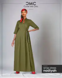 maxi wrap dress pdf pattern olive green