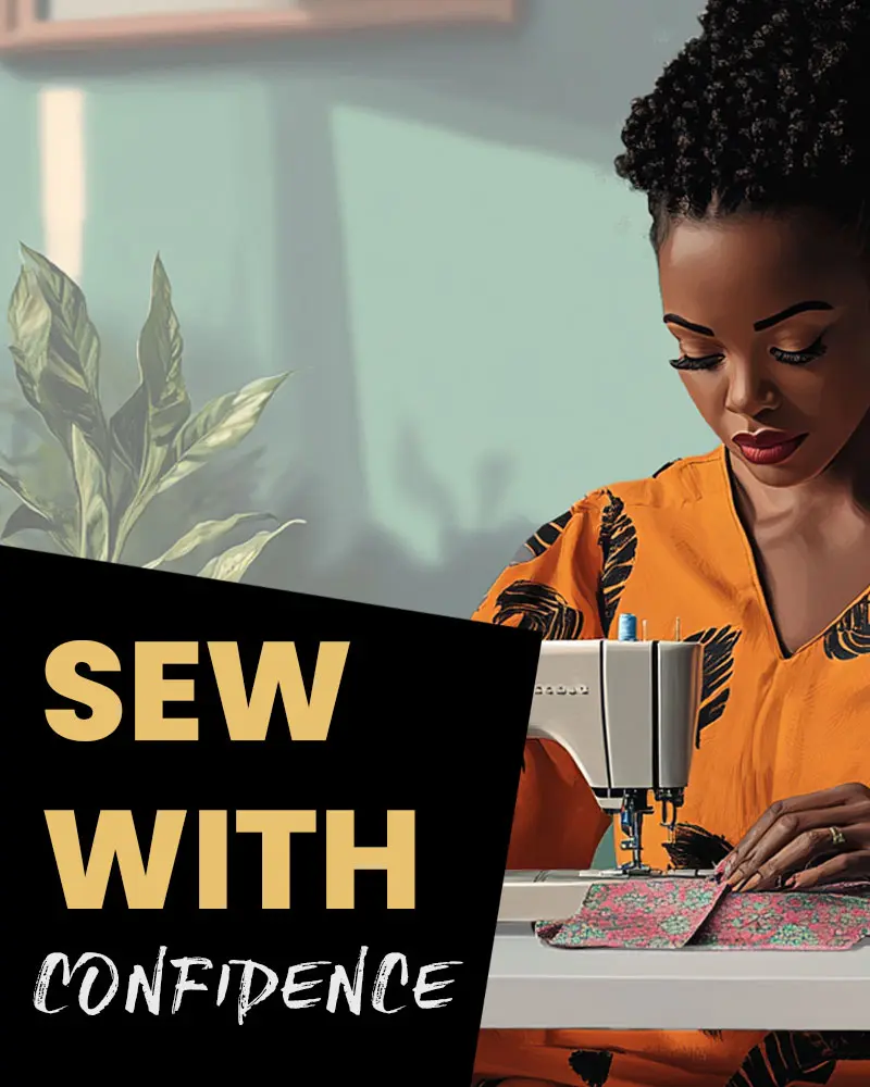 woman sewing at sewing machine
