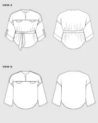 Amira top sewing pattern B+W
