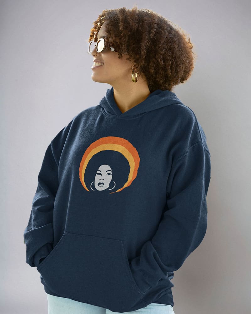 Power in the Afro Hoodie Navy