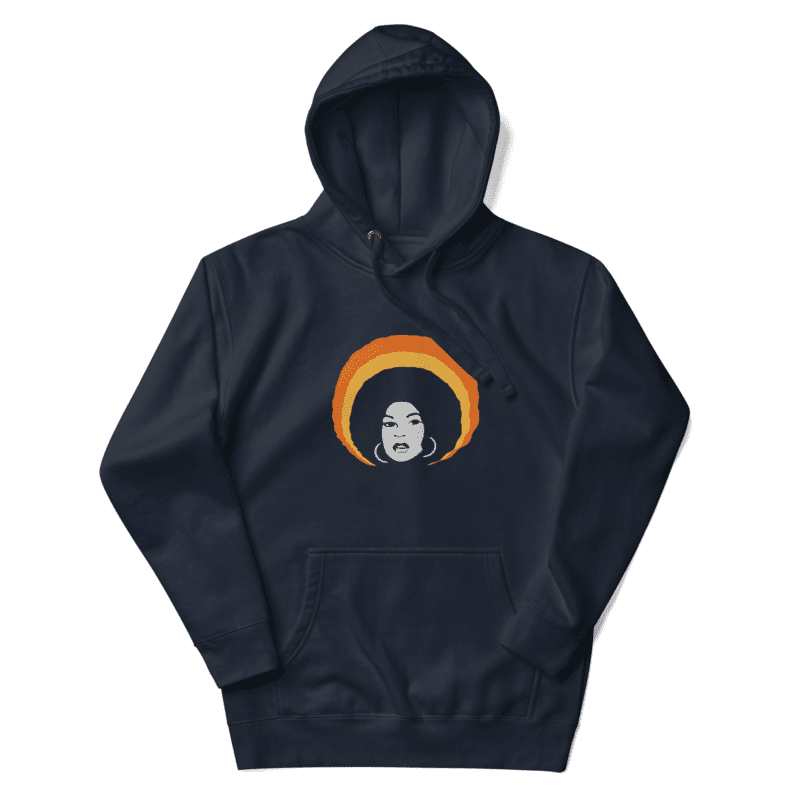 Power in the Afro Hoodie Navy