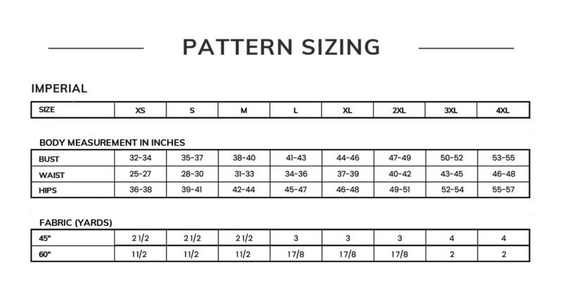 nura kimono pattern sizing