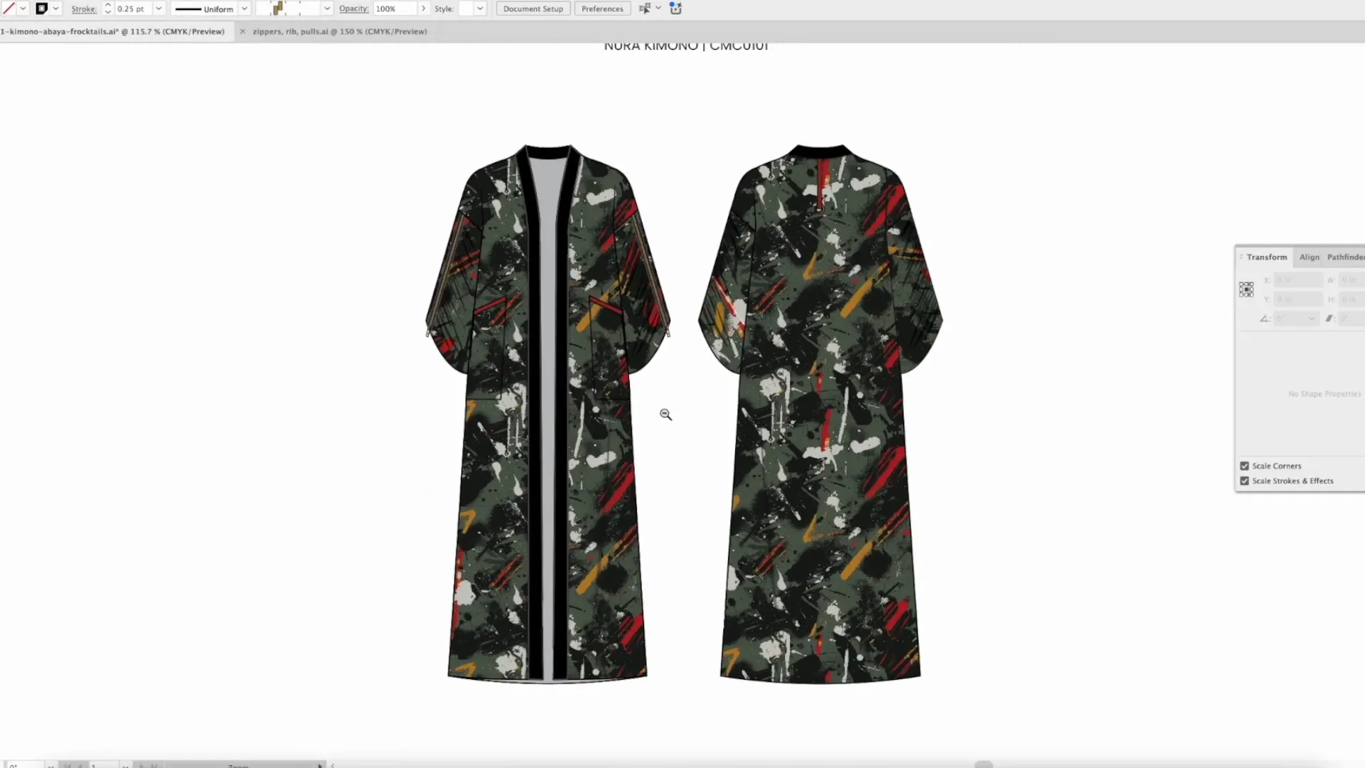 Final touches on the kimono design