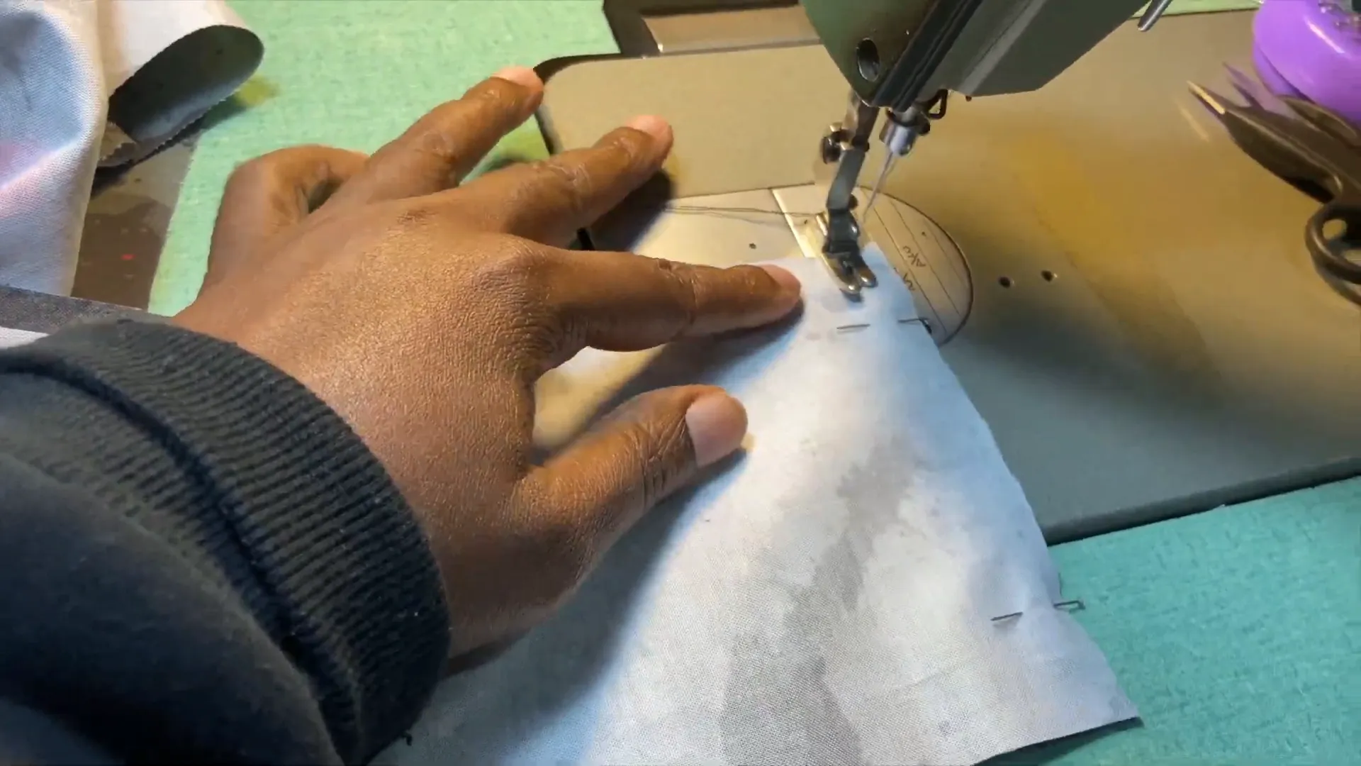 Sewing the shoulder seams