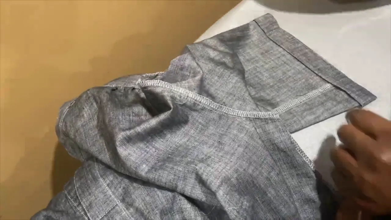 Hemming the sleeves of the shirt dress