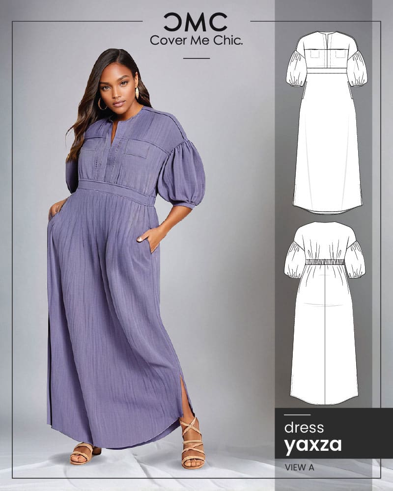 Yaxza A-Line Maxi Dress sewing pattern view A front