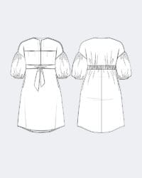 Yaxza A-line dress view B b+w