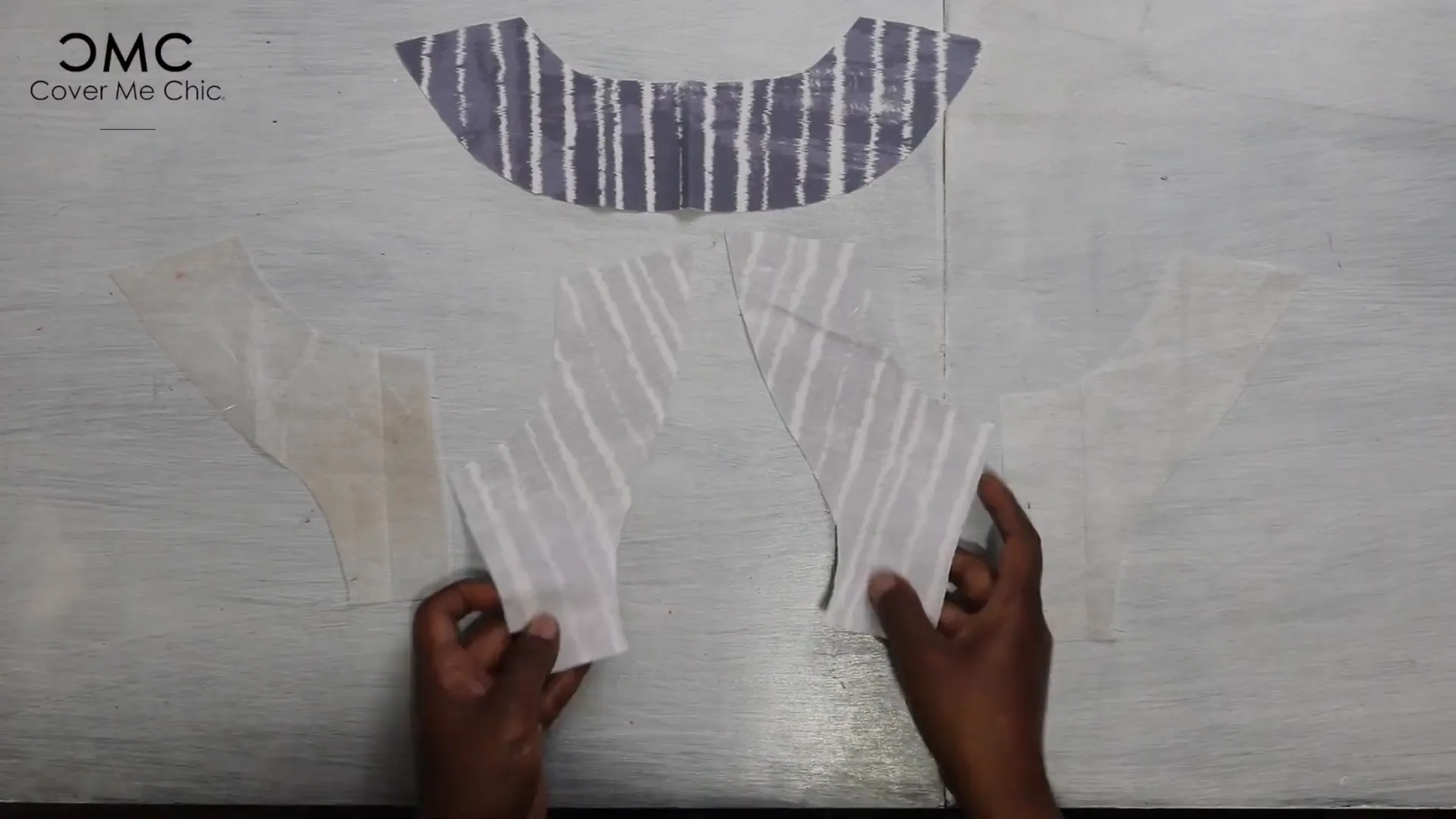 Cut fabric pieces and fusing front and back facings