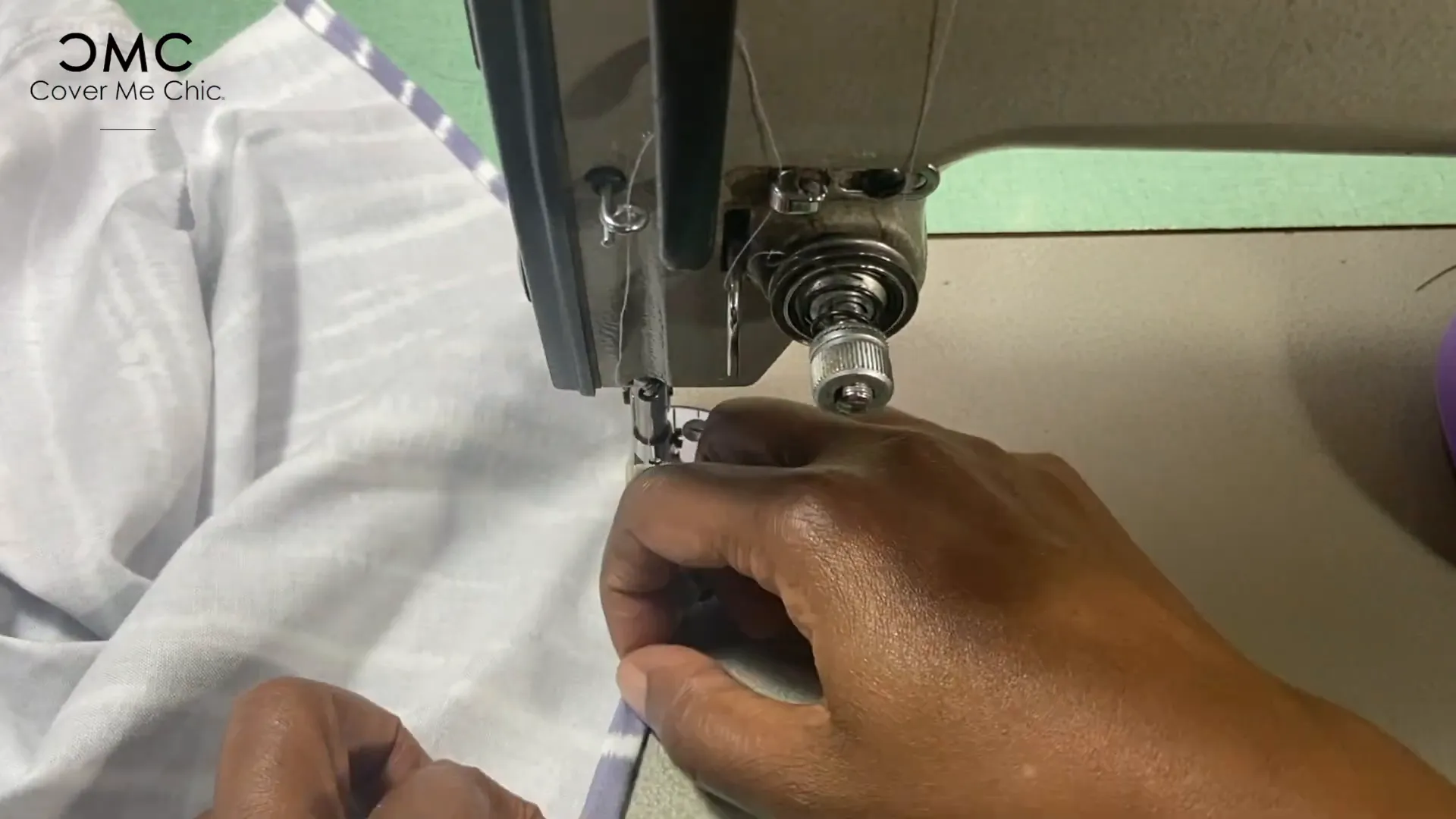 Using a hem foot for a clean curved hem